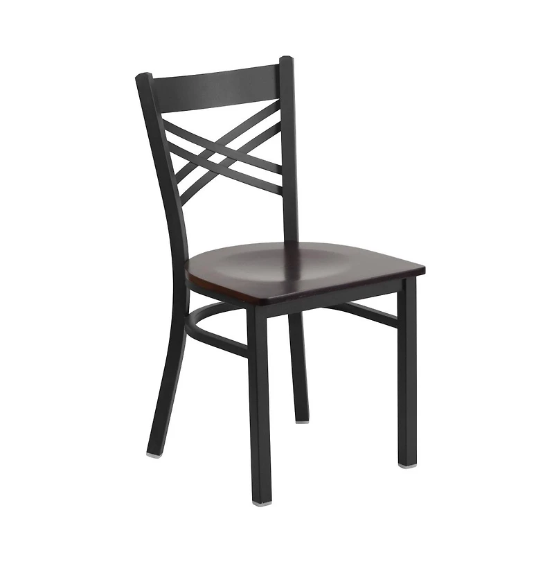 Emma+Oliver X" Back Metal Restaurant Dining Chair