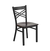 Emma+Oliver X" Back Metal Restaurant Dining Chair