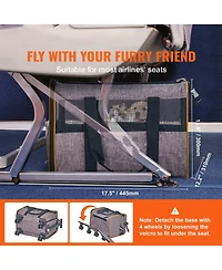 Cozito Airline-Approved Rolling Pet Carrier, Holds up to 22 lbs