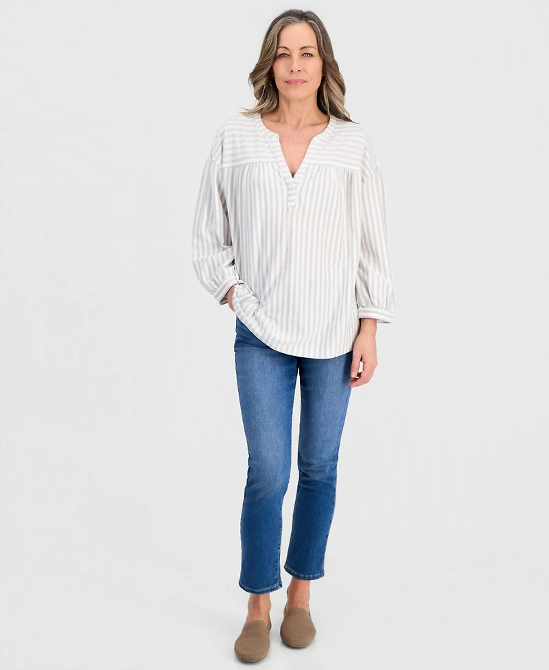 Style & Co Petite 3/4-Puff-Sleeve Knit Top, Macy's Exclusive