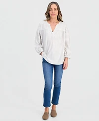 Style & Co Petite 3/4-Puff-Sleeve Knit Top, Macy's Exclusive