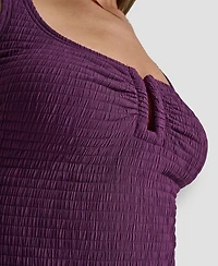 Dkny Women's Under-Wire Textured Tankini Top