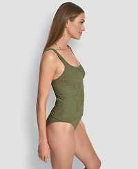 Dkny Women's Under-Wire Textured Tankini Top