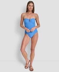 Dkny Women's Textured Shirred One-Piece Swimsuit