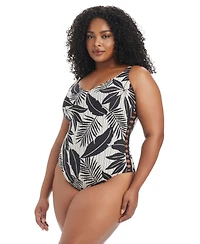 Bleu by Rod Beattie Plus Island Time Scoop Neck One-Piece Swimsuit