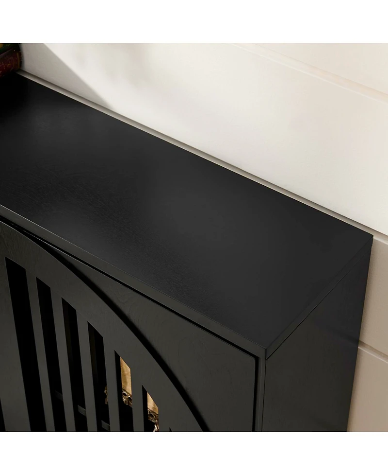 Streamdale Furniture Fluted Sideboard Cabinet with Outlets