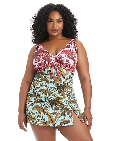 Bleu by Rod Beattie Plus White Lotus Skirted Swim Bottoms