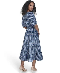 Calvin Klein Women's Tiered V-Neck Midi Dress