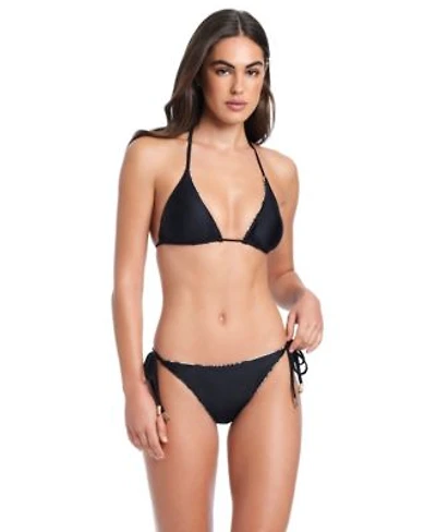 Red Carter Womens Serengeti V Neck Bikini Halter Top Tie Side Bottom