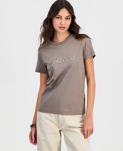 Guess Women's 3D Script Logo Short-Sleeve T-Shirt