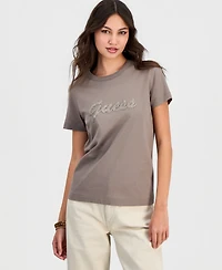 Guess Women's 3D Script Logo Short-Sleeve T-Shirt