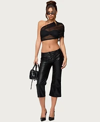 Edikted Women's Layered Bandeau Sheer Mesh Top