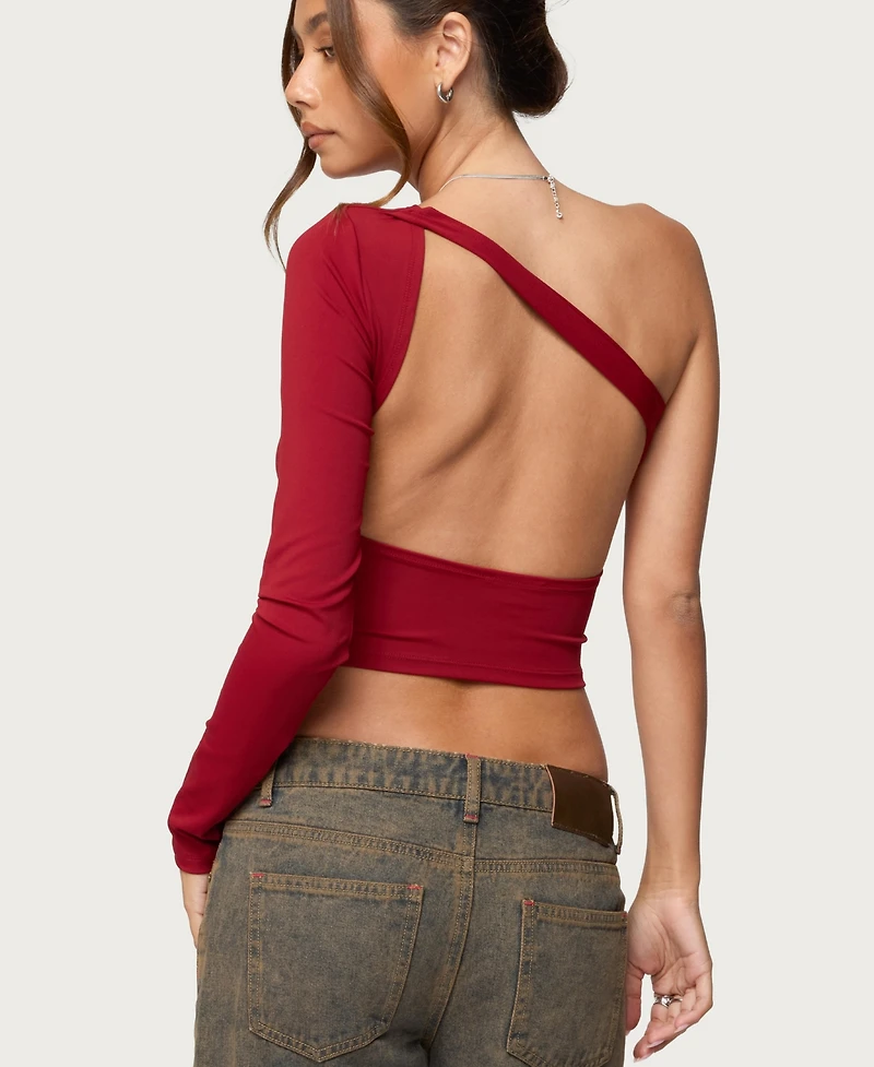Edikted Women's Mila Asymmetric Backless One Shoulder Top