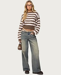 Edikted Women's Vintage Washed Low Rise Baggy Jeans