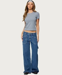 Edikted Women's Connie Low Rise Baggy Carpenter Jeans