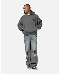 Saint Morta Men's Black Doves Premium Hoodie Washed Charcoal