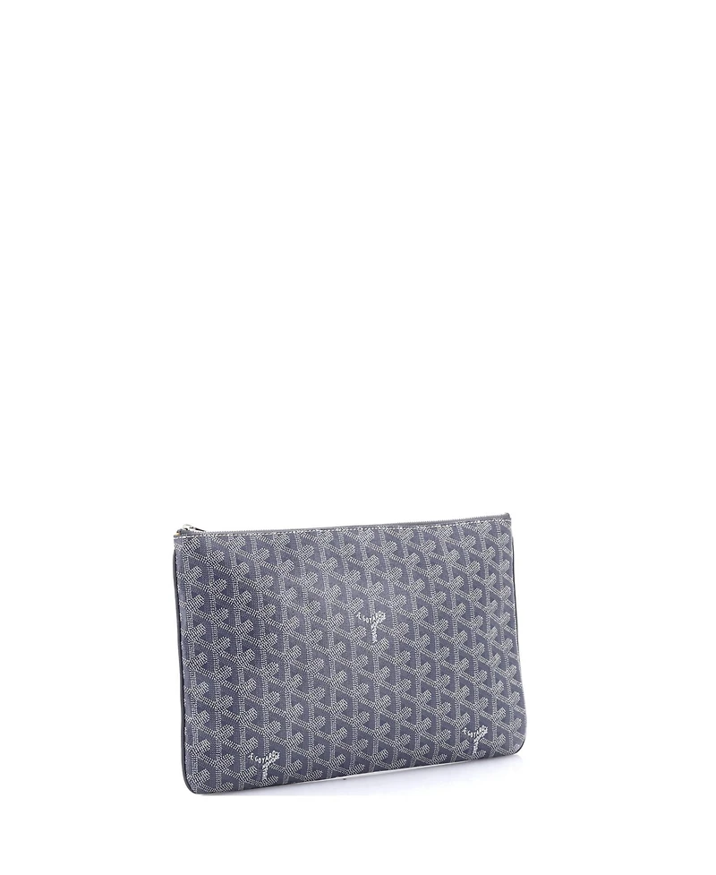 Pre-Owned Goyard Mm Senat Zip Pouch Coated Canvas