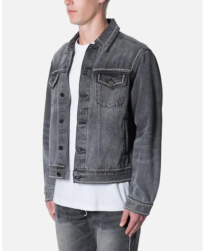 mnml Men's Flat Studded Trucker Jacket
