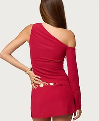 Edikted Women's Lucretia Asymmetric Off Shoulder Top