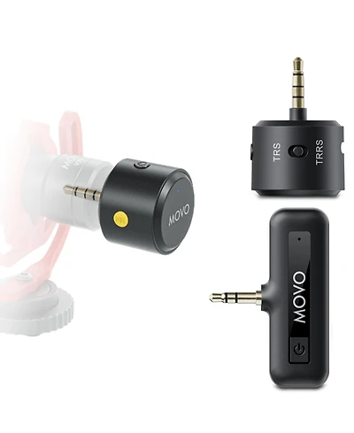 Movo Wm-VXR10 Wireless Shotgun Mic Adapter for Camera/Dslr/3.5mm/Trs