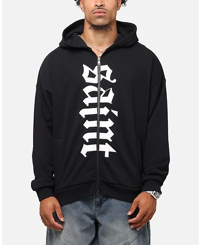 Saint Morta Men's Gothic Distressed Zip Hoodie