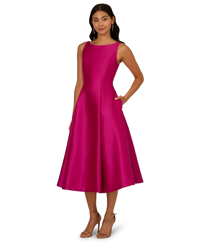 Adrianna Papell Boat-Neck A-Line Dress