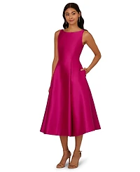Adrianna Papell Boat-Neck A-Line Dress