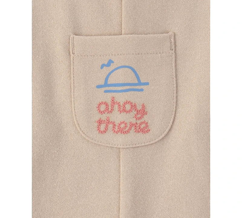 Carter's Baby Boys' Boat Striped T-Shirt and Shortall, 2-Piece Set