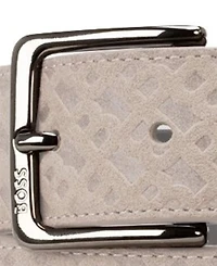 Boss Men's Engraved Logo Soft Suede Belt