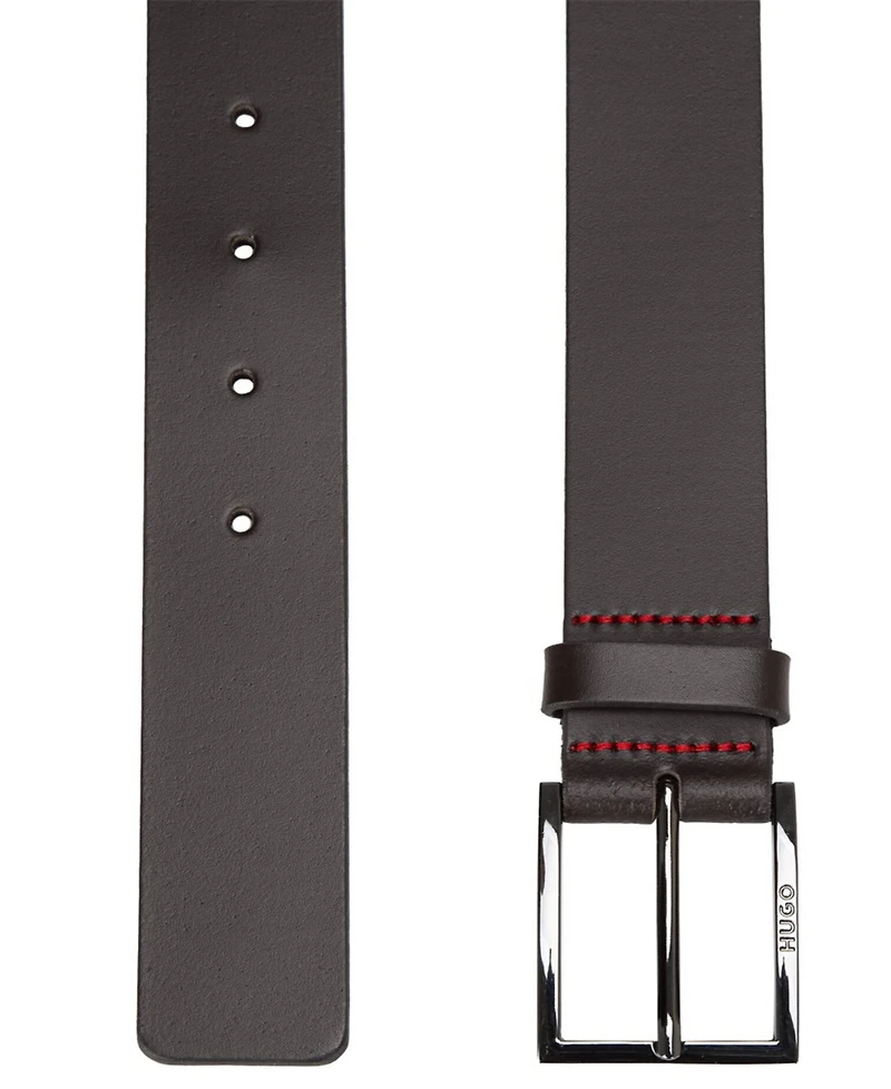 Hugo Boss Men's Embossed Logo Leather Belt
