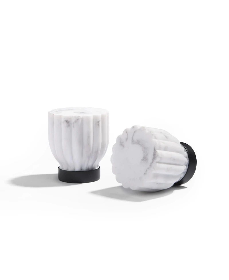 Town & Country Luxe Marbled Flute Single Curtain Rod and Finial, Matte Gold, Adjustable Length