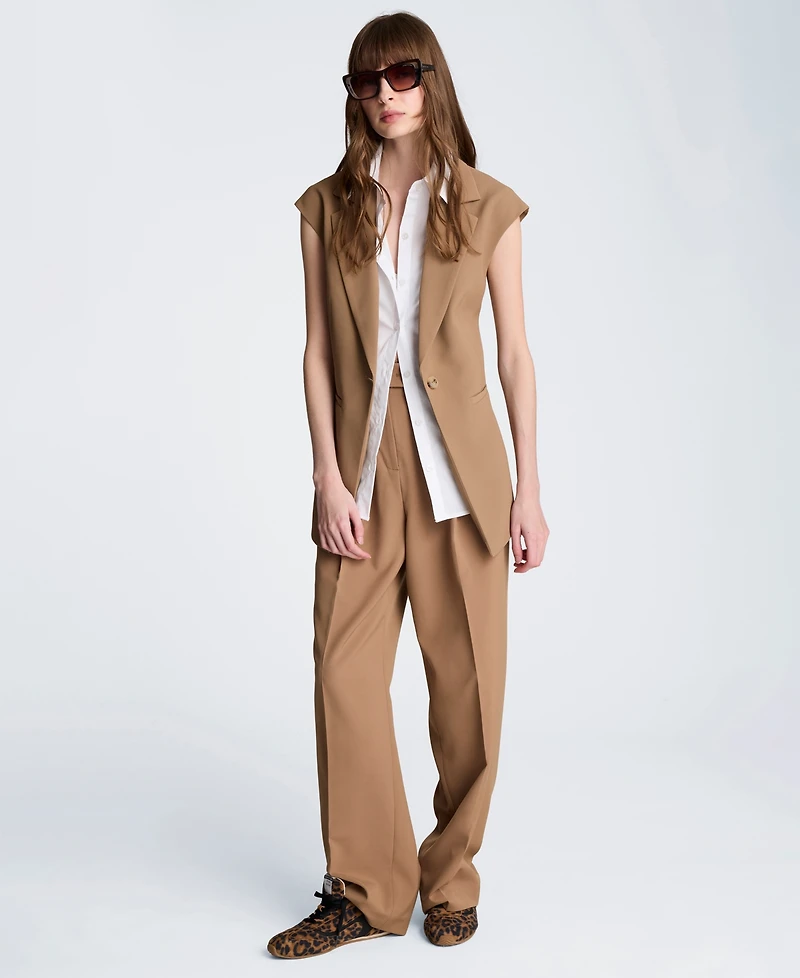 Kenneth Cole Women's Luxe Twill Sleeveless Vest