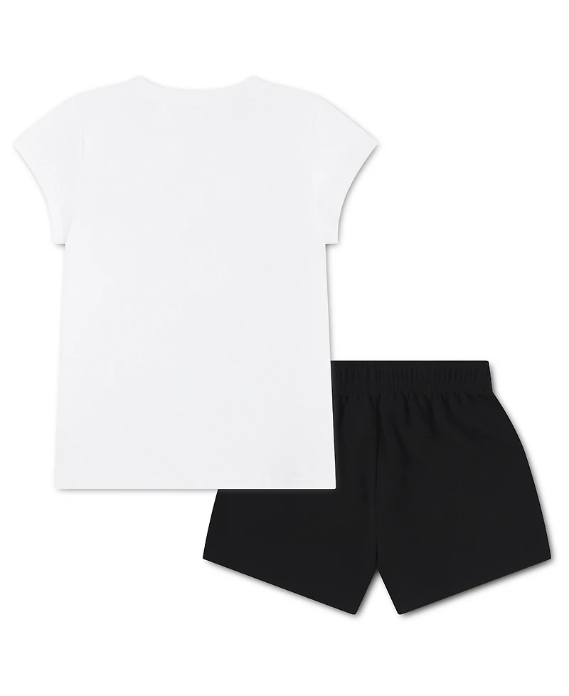 Nike Girls' 4-6X Lace It Up Crewneck T-Shirt and Mesh Shorts, 2-Piece Set