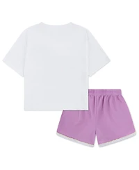 Nike Girls' 4-6X Tennis Lifestyle Crewneck T-Shirt and Shorts, 2-Piece Set