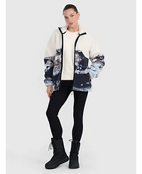 4F Women's Unisex sherpa fleece oversize with stand-up collar