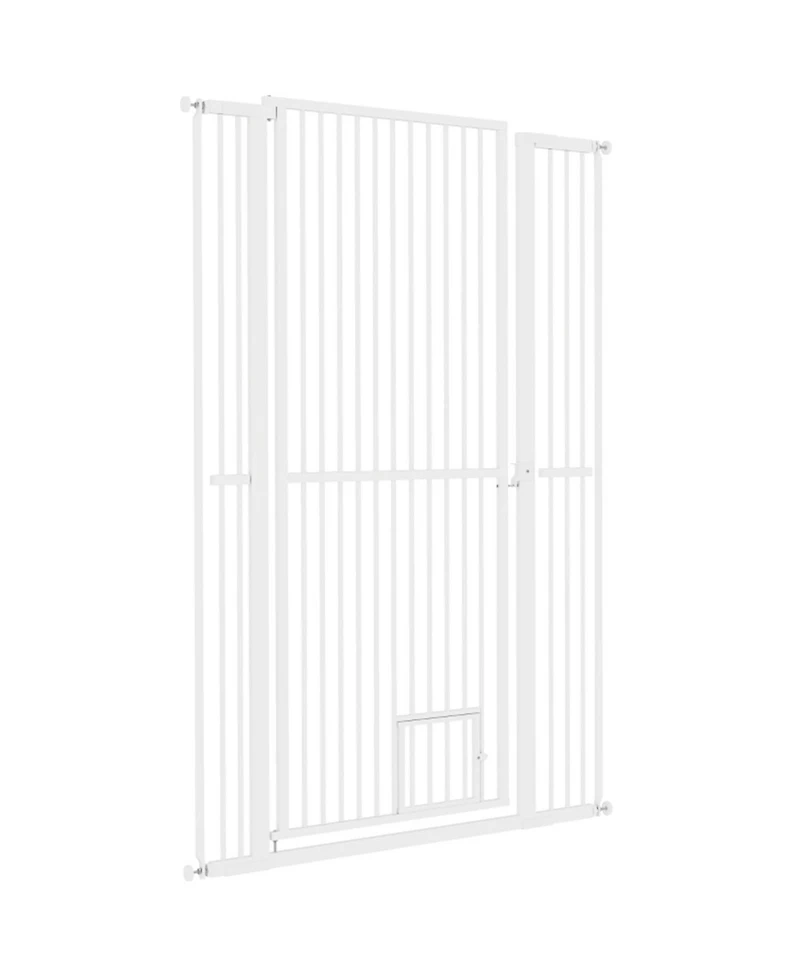 Aostirmotor Tall & Extra Wide Heavy Duty Pet Gate for Large Dogs in White