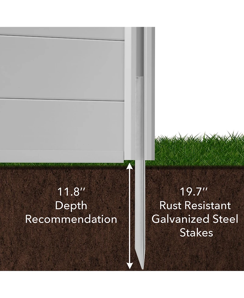 Casafield 48" x 48" Privacy Screen - Outdoor Vinyl Fence Panel Enclosure for Ac / Trash Bins / Pool Equipment