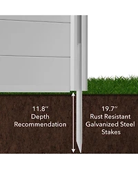 Casafield 48" x 48" Privacy Screen - Outdoor Vinyl Fence Panel Enclosure for Ac / Trash Bins / Pool Equipment