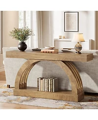 Tribesigns Entryway Table, 2-Tier Sofa Table Behind the Couch, Farmhouse Narrow Unique Arched Console Table