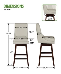 Osp Home Furnishings 27" Wood Allingham Swivel Counter Stool