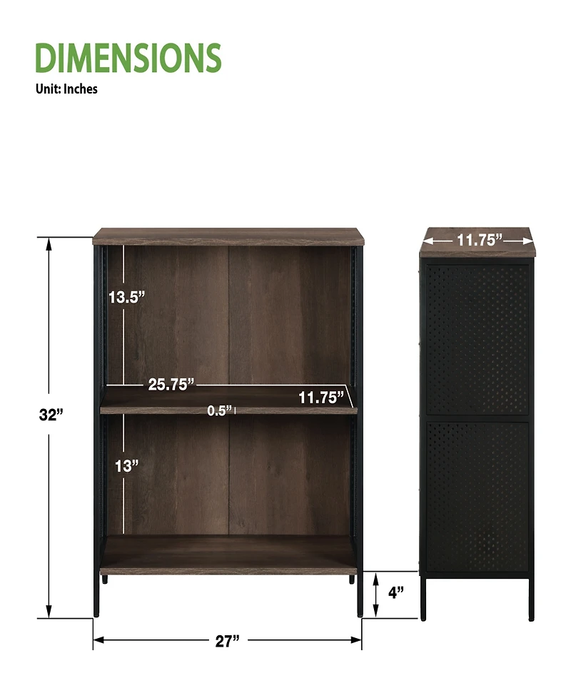 Osp Home Furnishings 32" Wood Ace 2 Shelf Bookcase