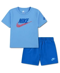 Nike Boys' Toddler 2T-4T The Zone Printed Crewneck T-Shirt and Relaxed Shorts, 2-Piece Set