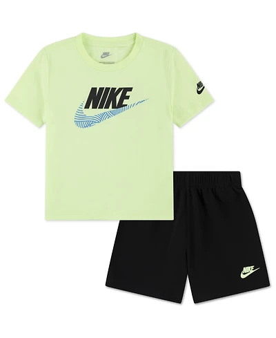 Nike Boys' Toddler 2T-4T The Zone Printed Crewneck T-Shirt and Relaxed Shorts, 2-Piece Set