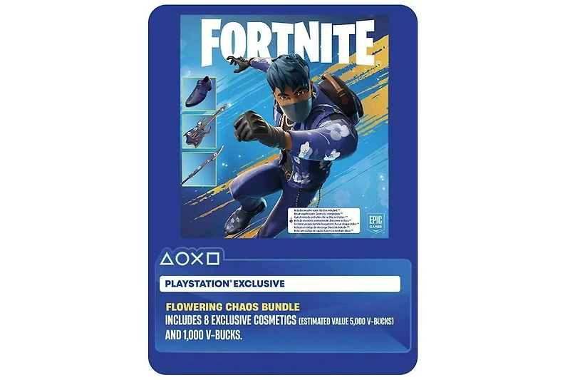 Sony PlayStation 5 Disc Fortnite Flowering Chaos Bundle with Extra Controller and MightySkins Code - Galactic Purple
