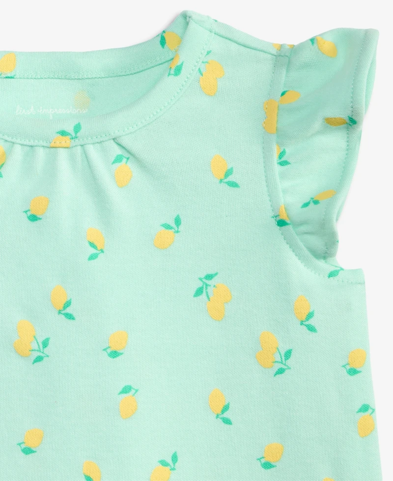 First Impressions Baby Girls' Lemon-Print Flutter-Sleeve T-Shirt, Macy's Exclusive