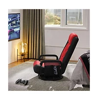 Yaheetech Reclining Swivel Floor Gaming Chair Black/ Red