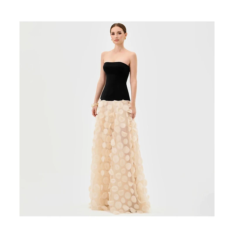 Bariano Women's Avenna Strapless Petal Gown