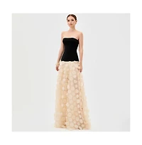 Bariano Women's Avenna Strapless Petal Gown