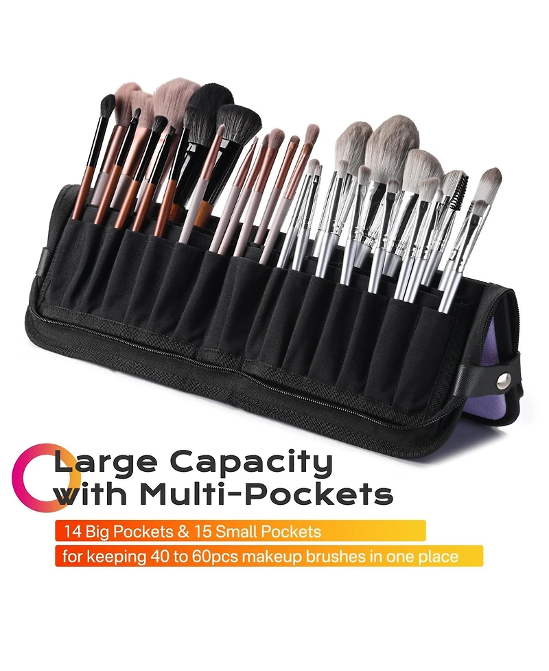 Byootique Makeup Brush Holder Bag Foldable Cosmetic Case ForgetMeNot