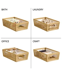 MDesign Perforated Metal Storage Bin with Handles - Set of 2 - Soft Brass